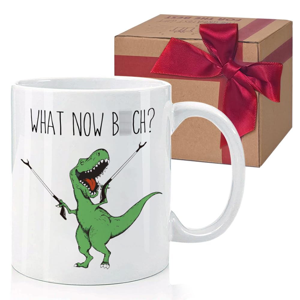 HIWERAN Taza cerámica dinosaurio divertida para amiga, regalo perfecto para la risa diaria.