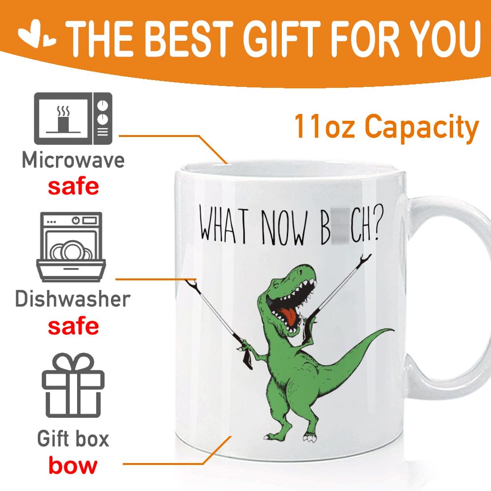 HIWERAN Taza de dinosaurio, regalo festivo para mujer, ideal para Navidad.