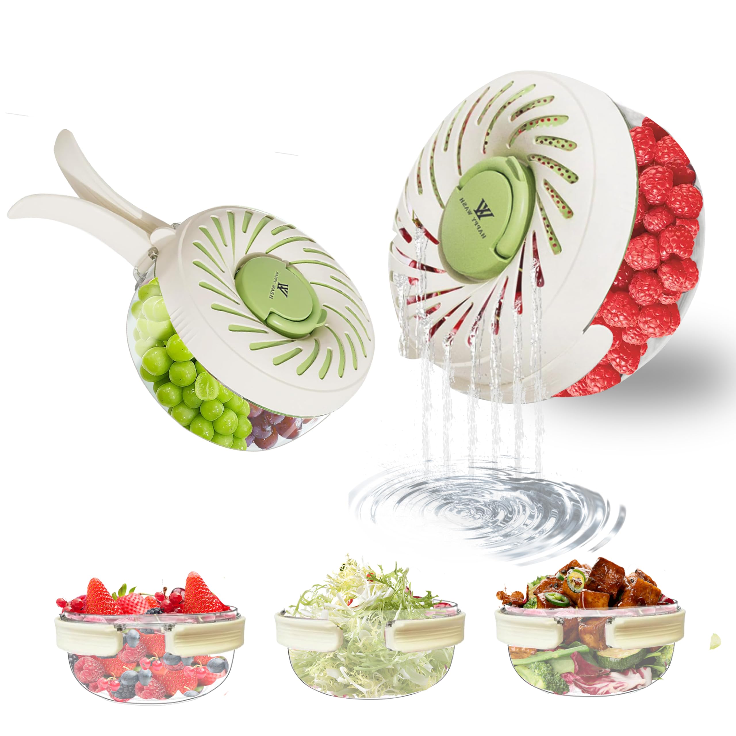 Cesta drenaje plegable HJCLYOM con tapa para escurrir frutas y verduras