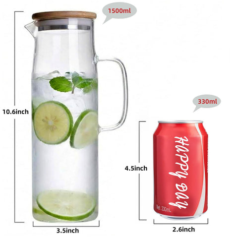 Jarra hjn resistente al calor, ideal para agua caliente o té.