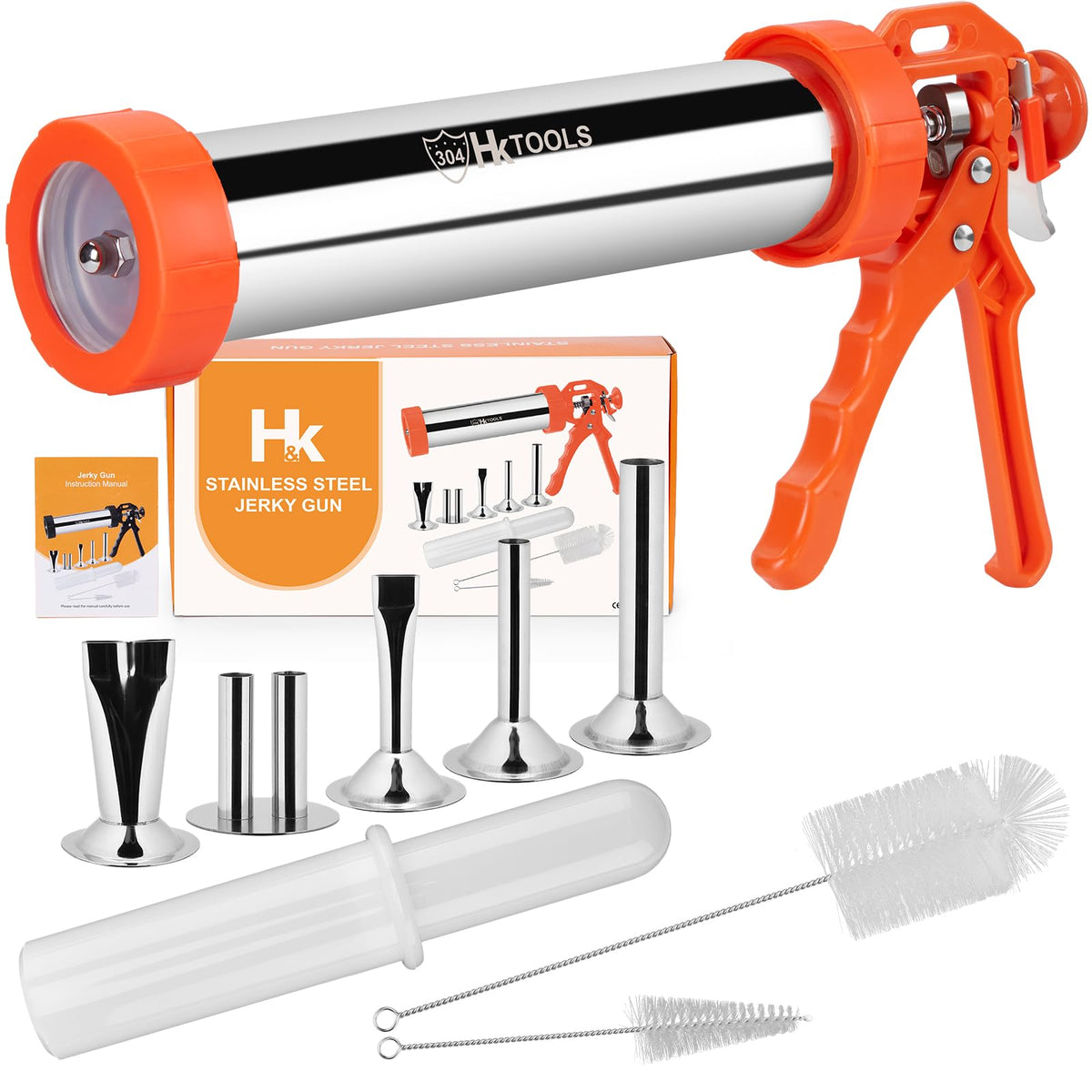 HK Jerky Gun 2.5 lb frente, fácil de usar en casa para snacks