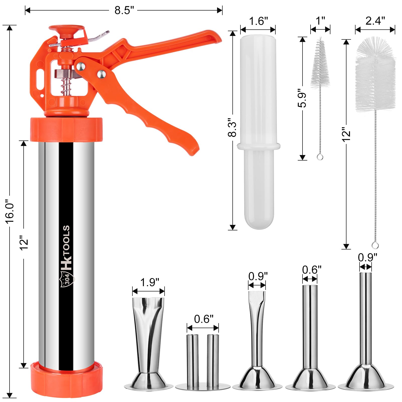 HK Jerky Gun con 5 boquillas, formas diversas para jerky