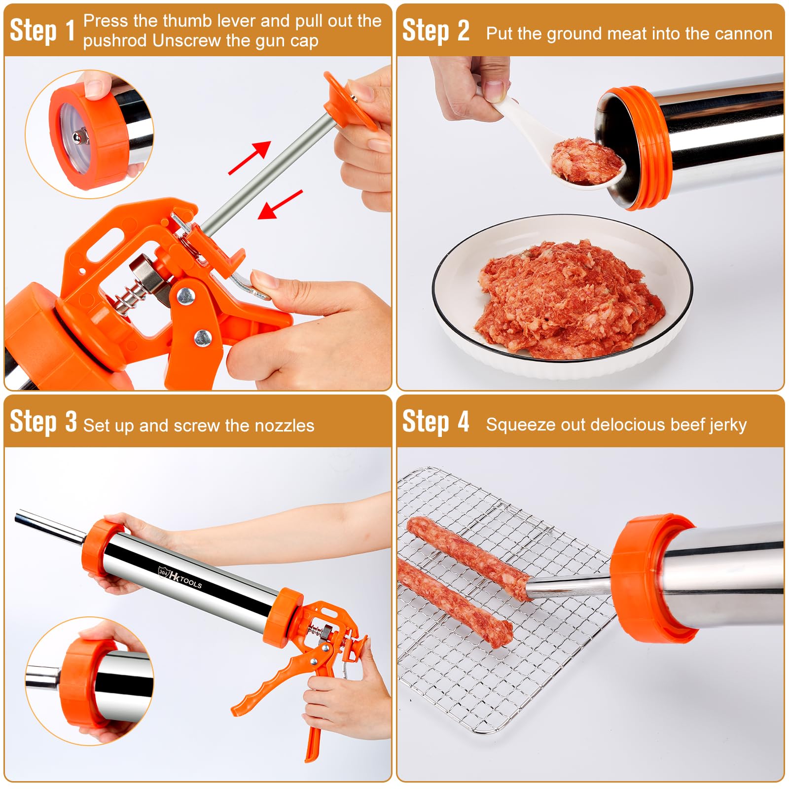 HK Jerky Gun cepillos de limpieza para lavado rápido