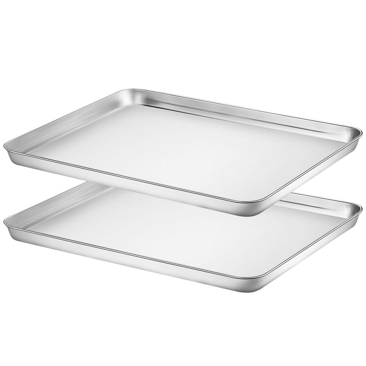 Bandeja rectangular HKJ Chef de 16x12 pulgadas en acero inoxidable, distribución de calor uniforme.