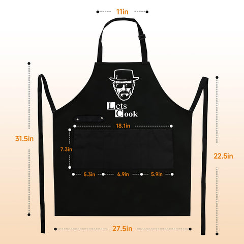 Delantal Hkmmdvc cocina con bolsillos, útil para utensilios y condimentos al cocinar.