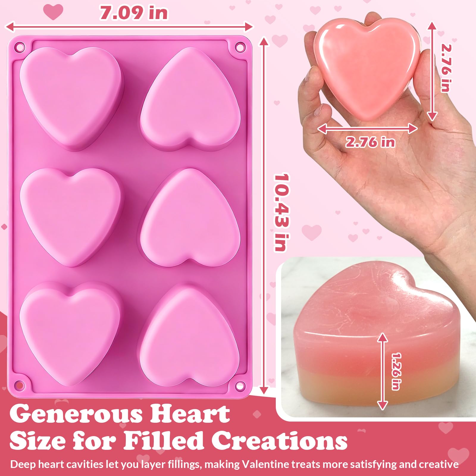 Molde corazón HKNMTT para bombas de cacao y chocolate, texturas ricas y brillantes.