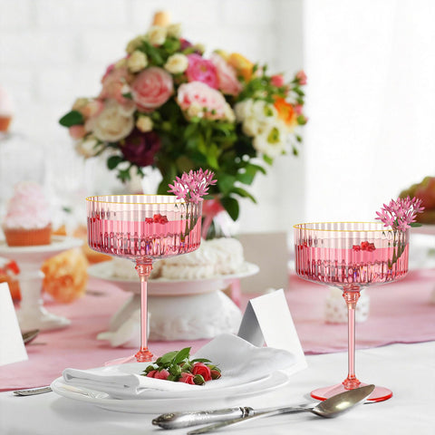 Conjunto de 12 vasos rosa HKSZEH, ideal para regalos y celebraciones.
