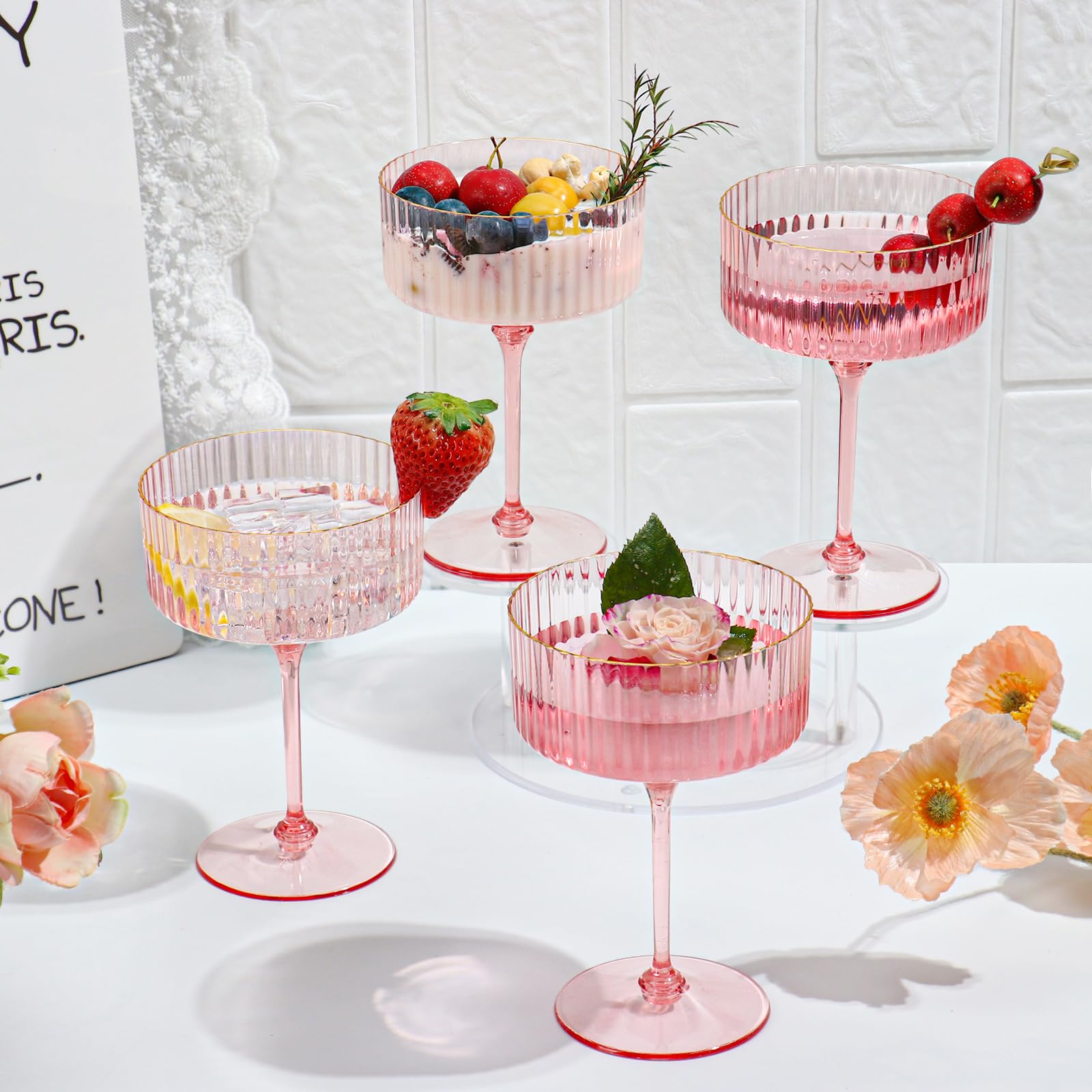 Vaso desmontable rosa HKSZEH, fácil de transportar a tus eventos.