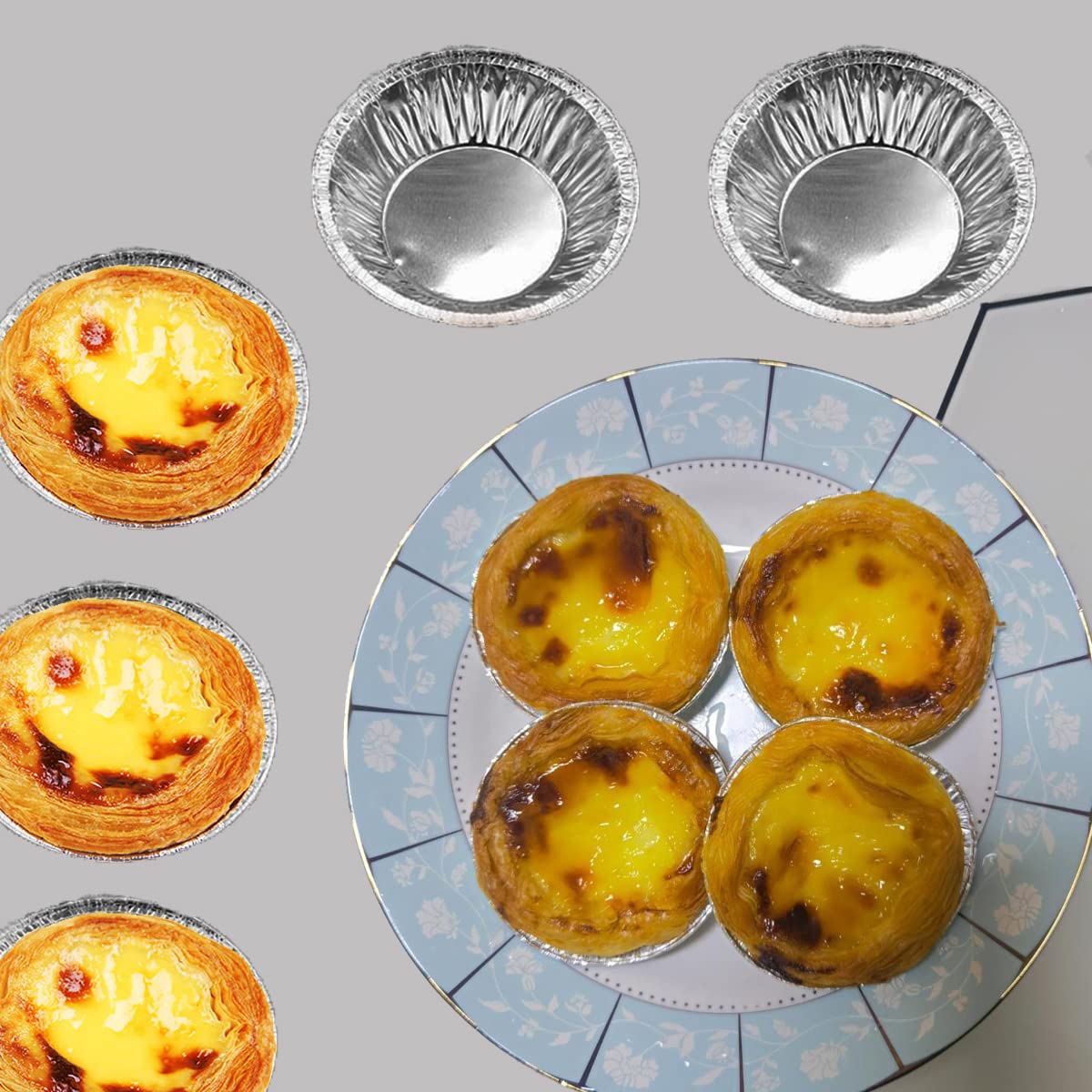 Conjunto 100 moldes aluminio desechables HLCM para repostería práctica