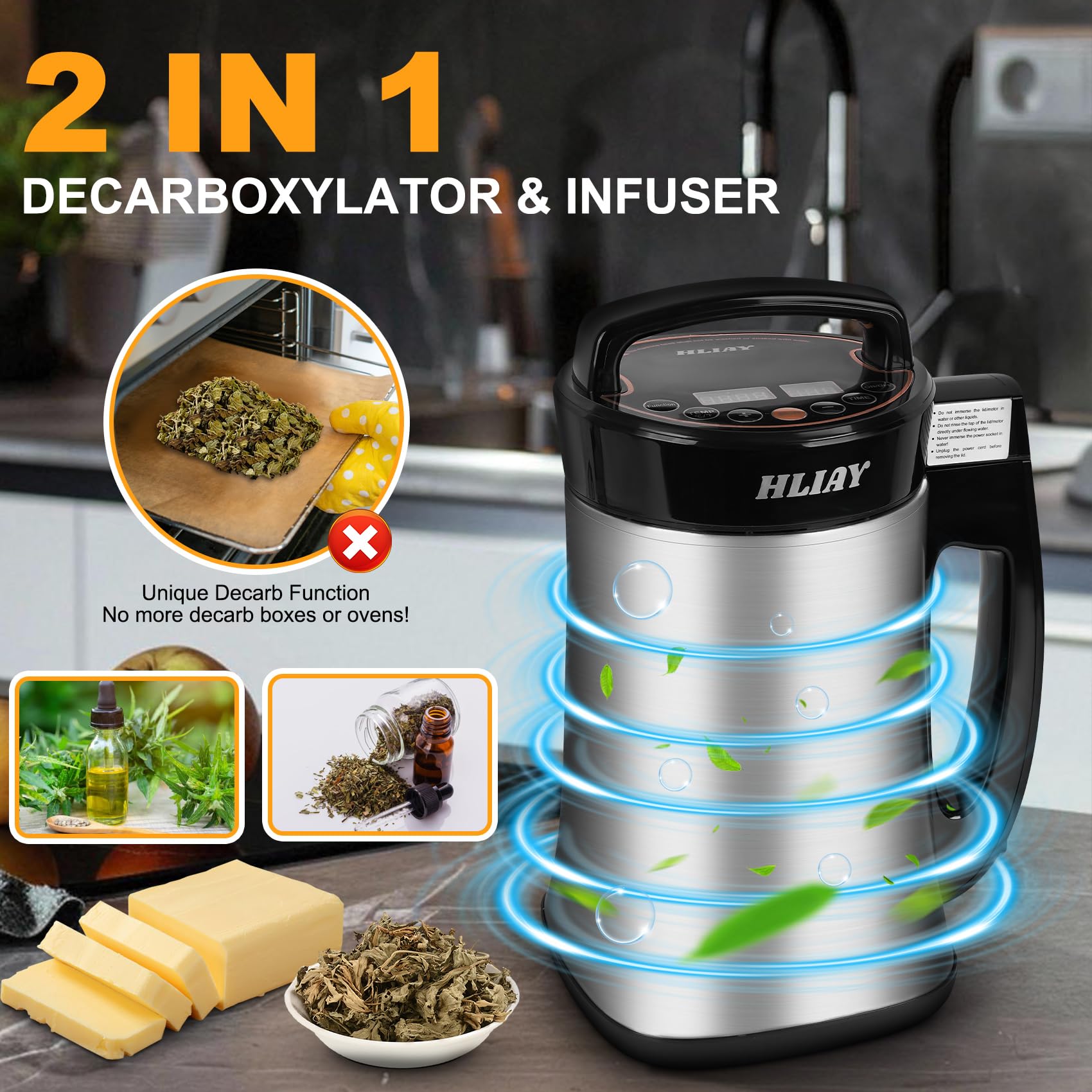 Descarboxilación en proceso con Hliay para activar hierbas aromáticas.