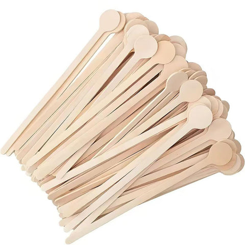 HLSN palillos de café de madera natural, 5,9 pulgadas, útiles para remover y mezclar.