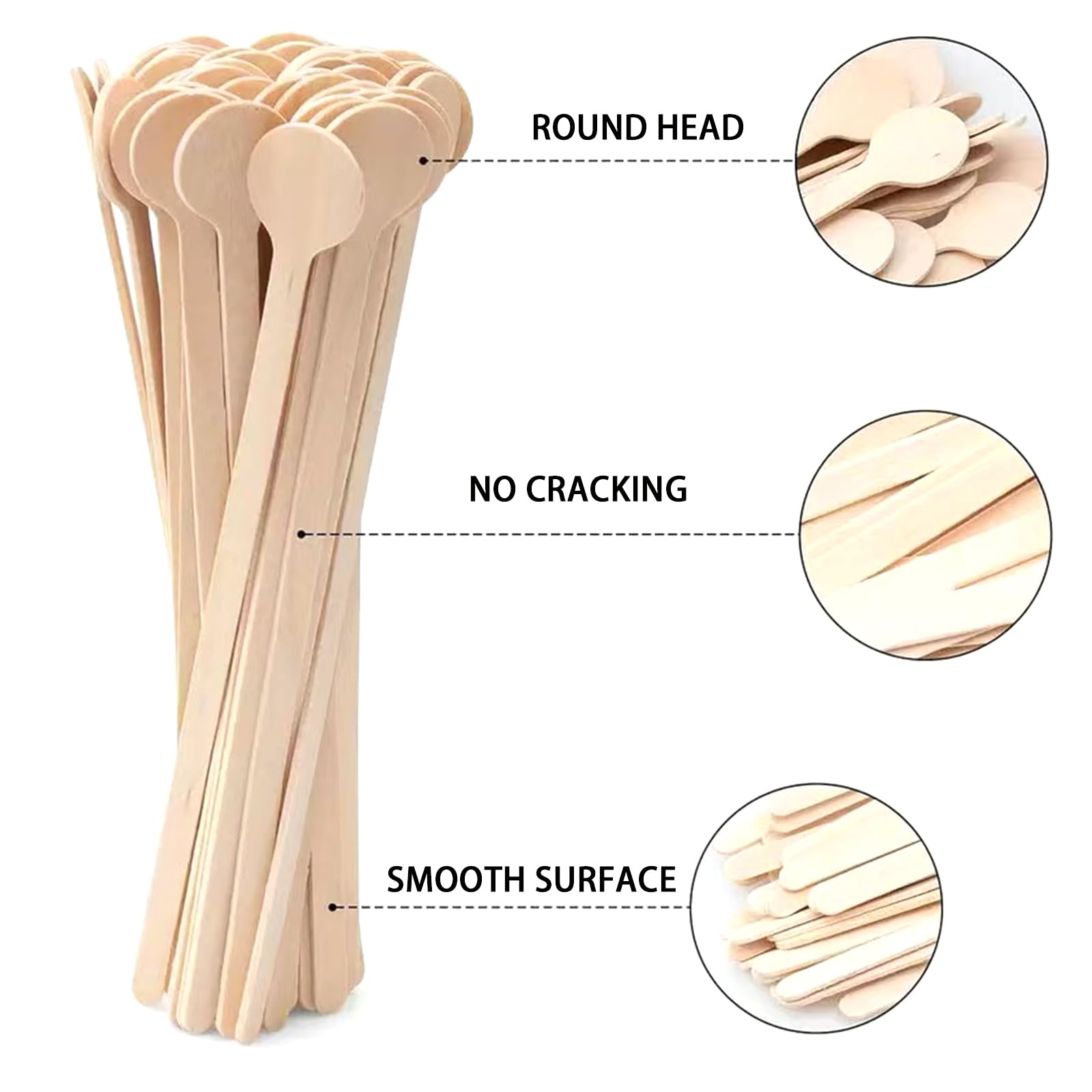 HLSN palillos de madera, superficie suave para mezclar sin manchas.