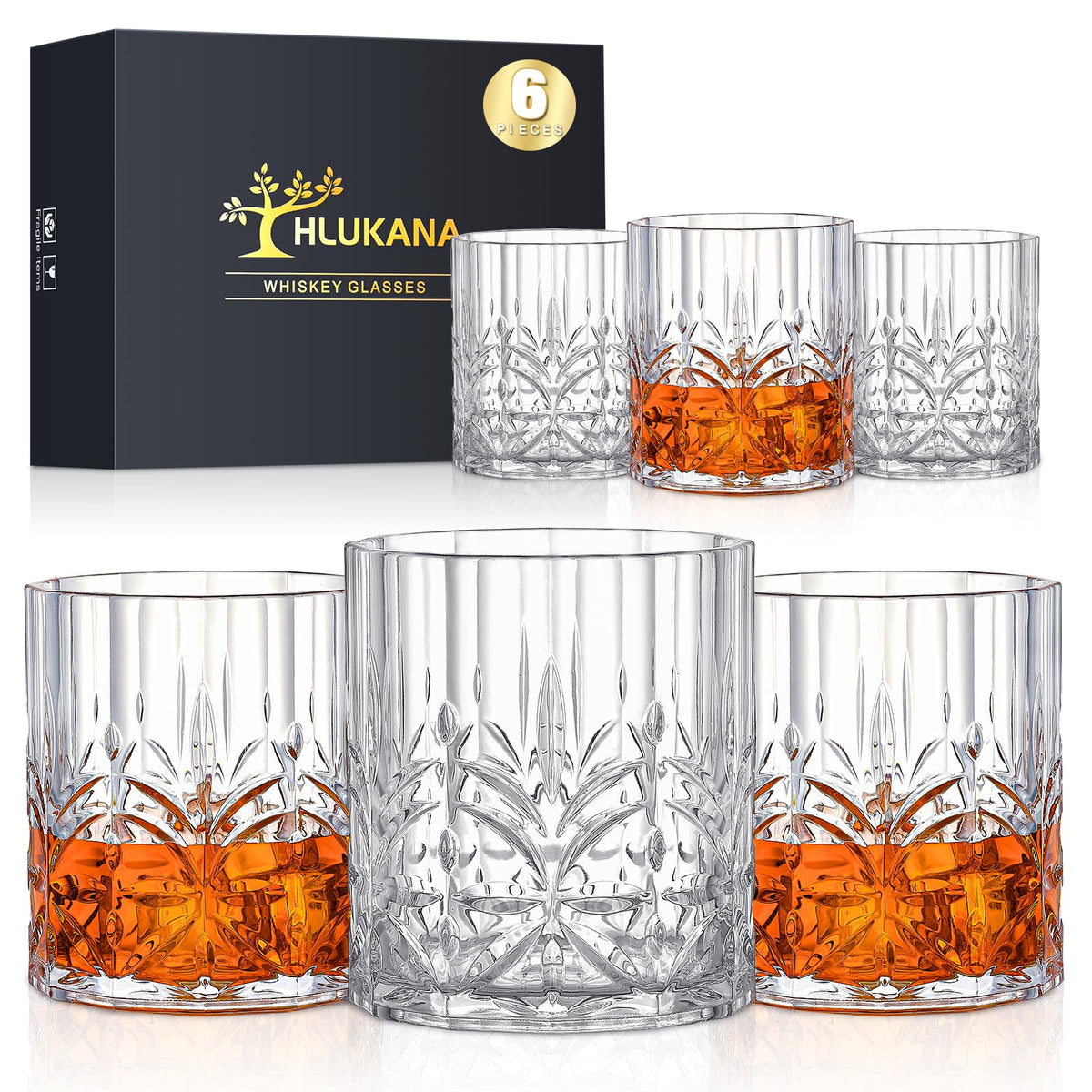 Copas de whisky Hlukana irrompibles para cócteles y whisky premium