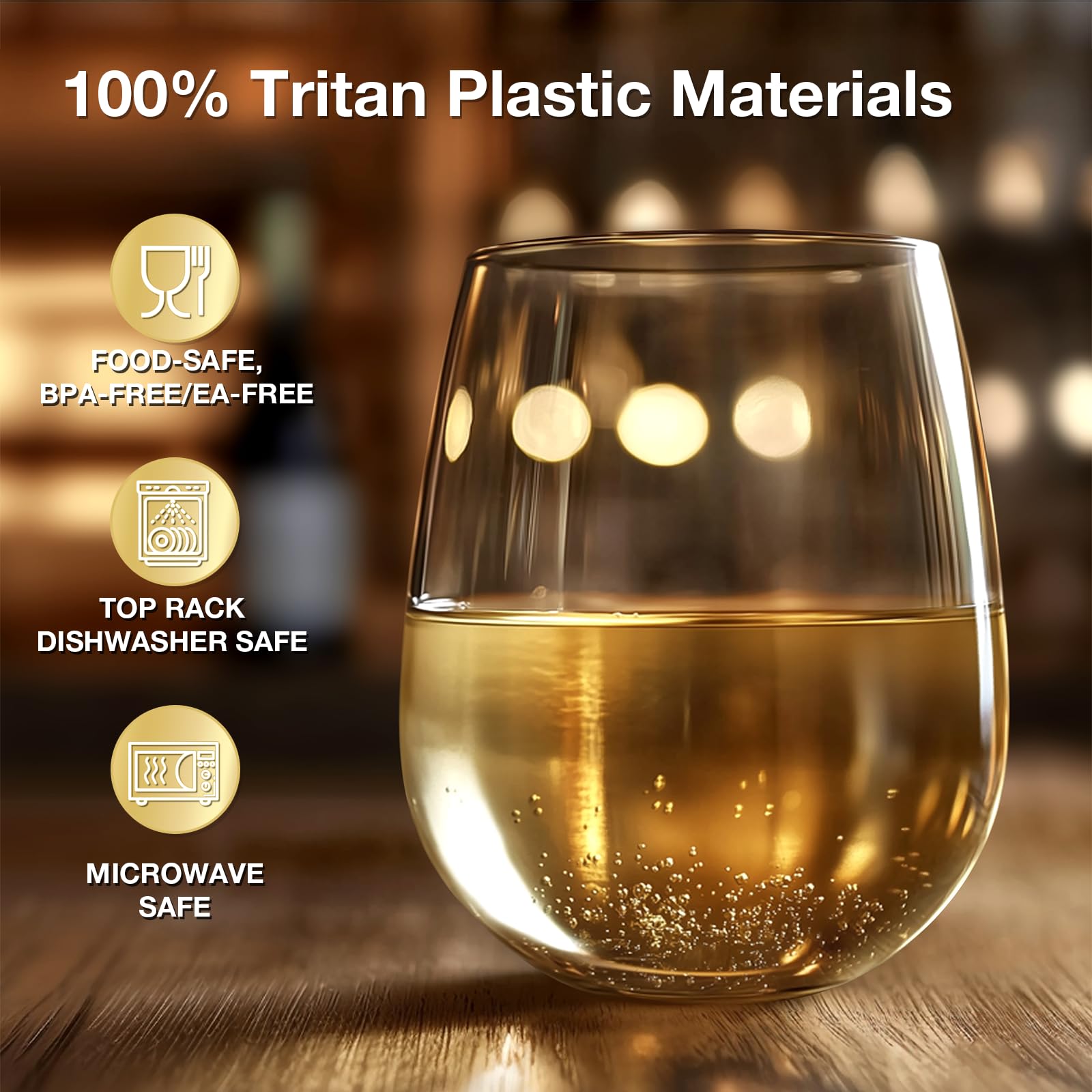 Vasos Hlukana resistentes a caídas, perfectos para reuniones sin preocupaciones.