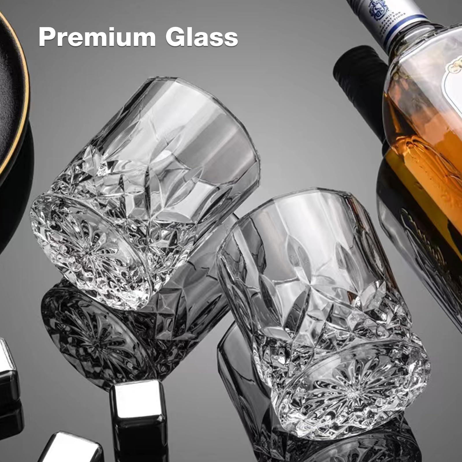 Vasos whisky grabados Hlukana, diseño elegante para celebrar.