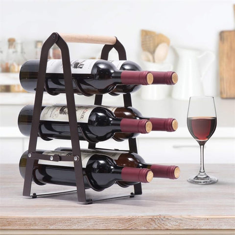 Estante HMKAIJUFUL de vino, 3 niveles, compacto para barra o cocina.