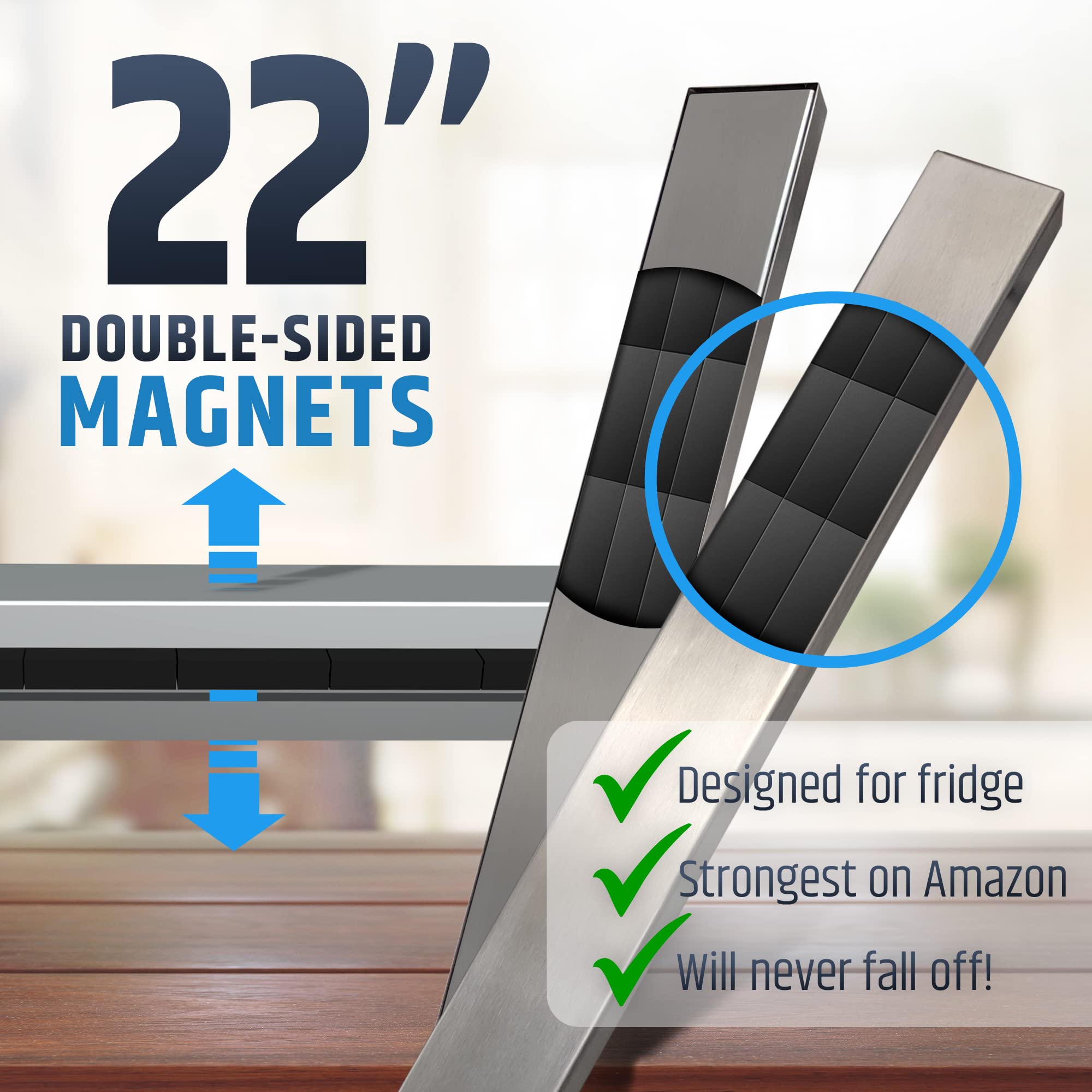 HMmagnets acero inoxidable 304 protege cuchillos con diseño resistente.