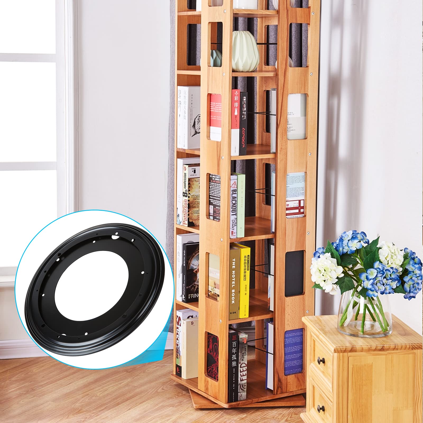 HNBun rodamiento para librero, ideal para organizar libros y exhibir productos