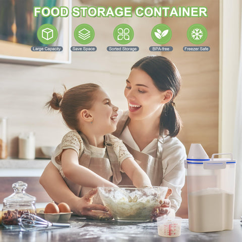 HNNJCK contenedor-harina seguro para alimentos y fácil de limpiar.