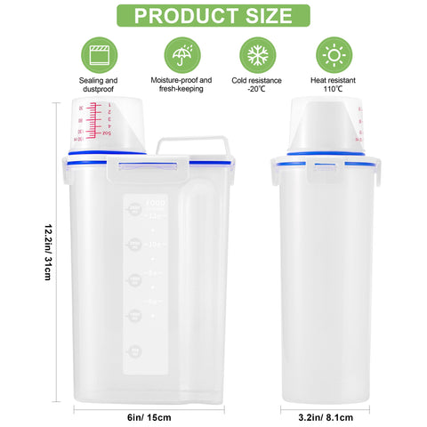 HNNJCK contenedor-arroz-capacidad 2500ml, ideal para despensa ordenada.
