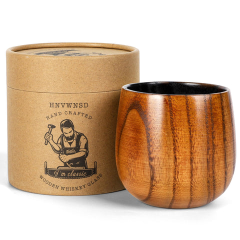 Vaso HNVWNSD whisky con madera carbonizada para degustaciones más estables.