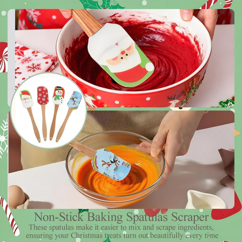Hoceium espátula con diseño navideño y mango de madera