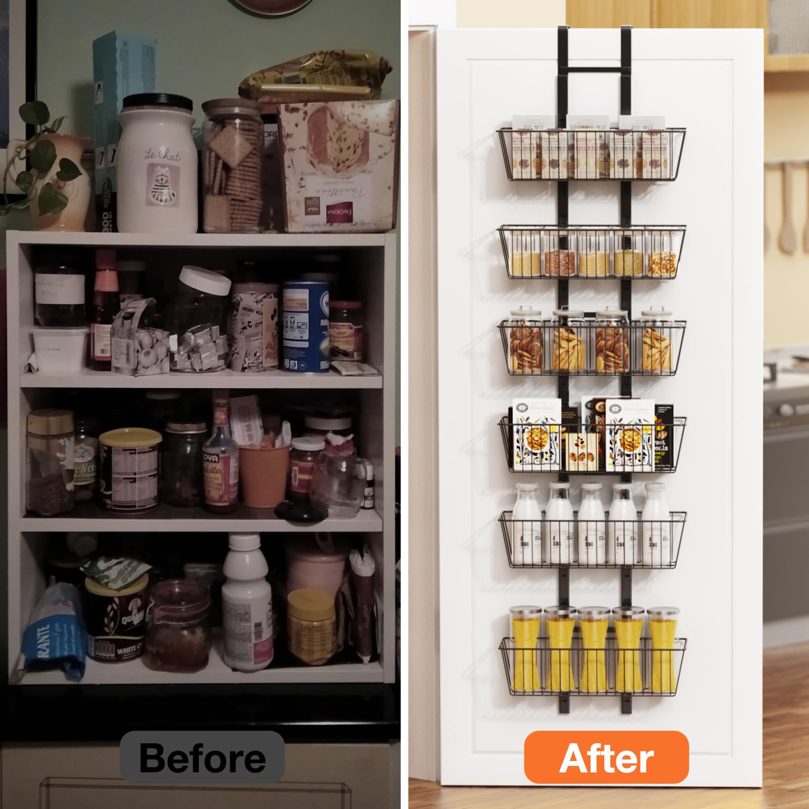 Hocookeper capacidad de 6 cestas para ordenar snacks y especias.