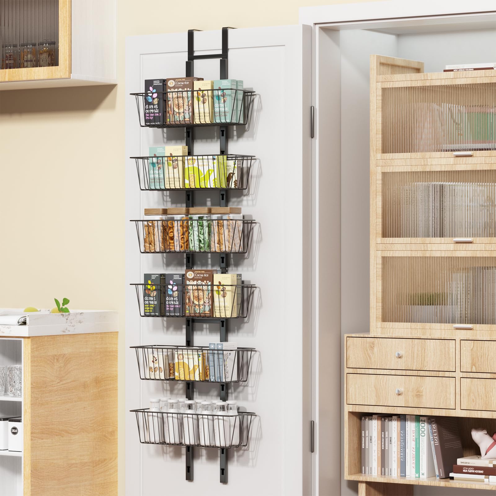 Hocookeper uso multifuncional para cocina, baño y lavandería con sobrepuerta.