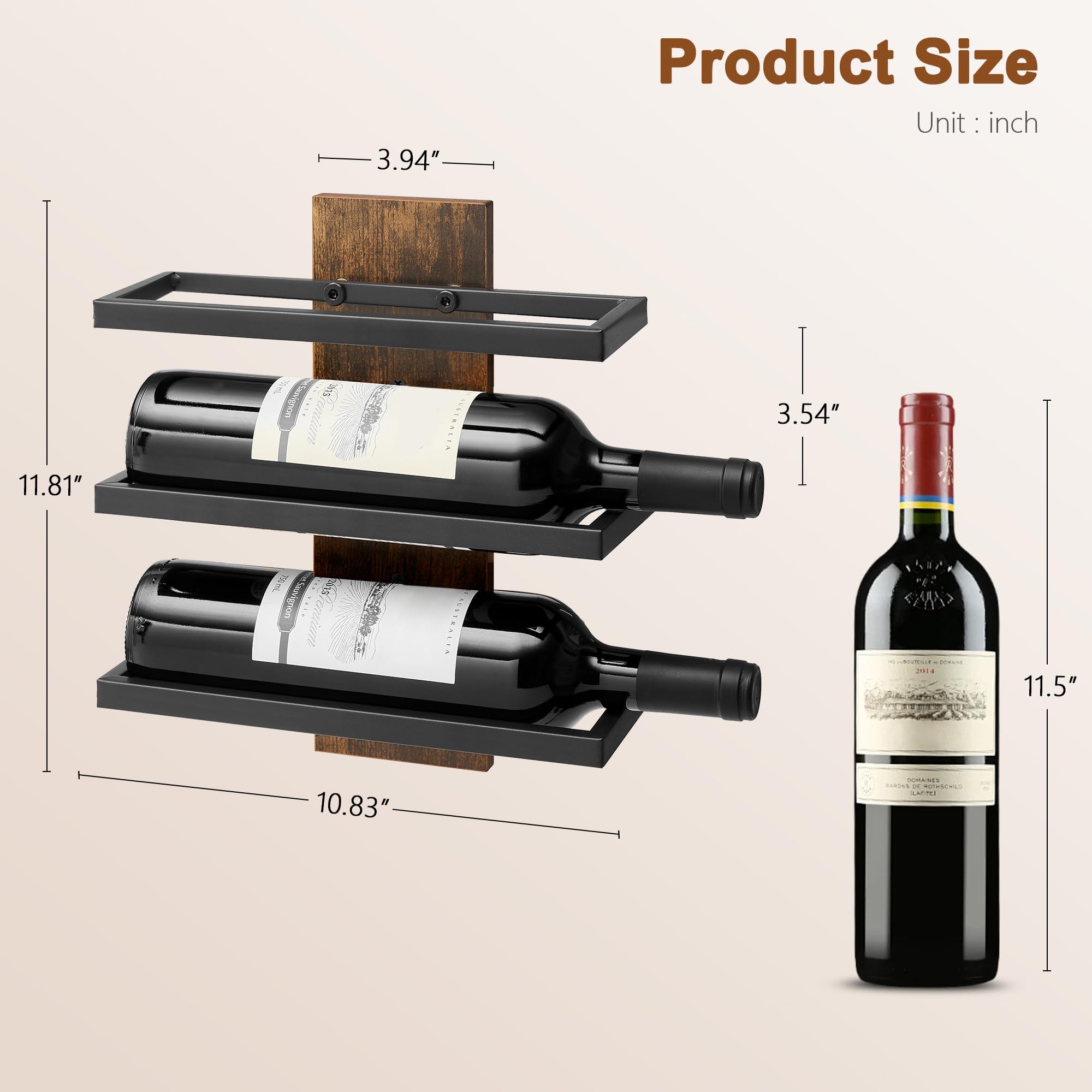 Hoctieon soporte de vino, instalación rápida y estable.