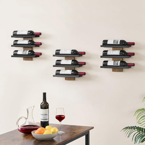 Hoctieon estante mural vino, instalación fácil con tornillos numerados.