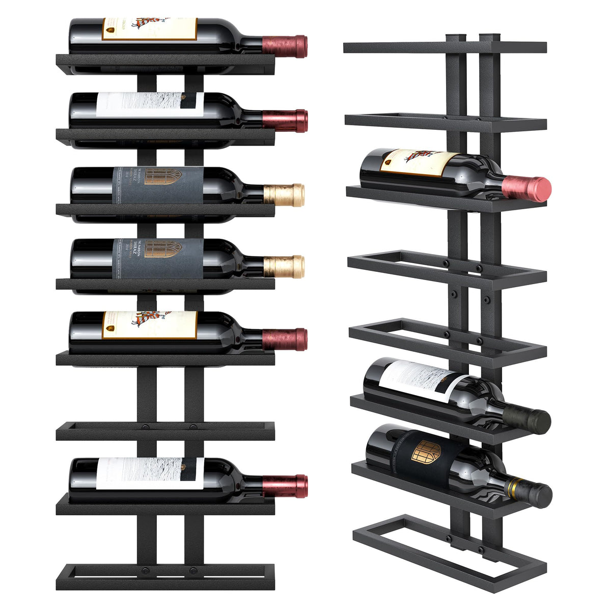 Hoctieon estante mural para vino con 8 botellas, ideal para exhibir en sala.