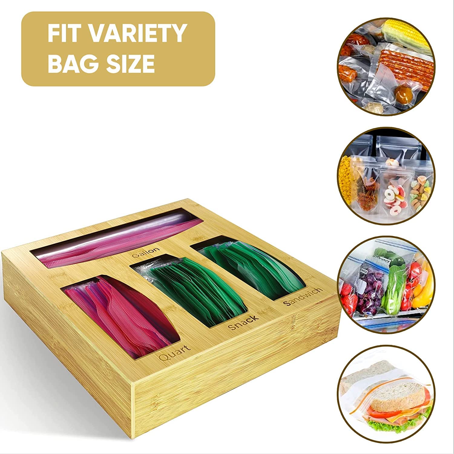 Hoeapzl ideal para bolsas sándwich y tamaños variados en un solo lugar.