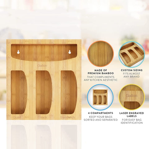 Hoeapzl soporte de bambú, material natural y duradero para la cocina.