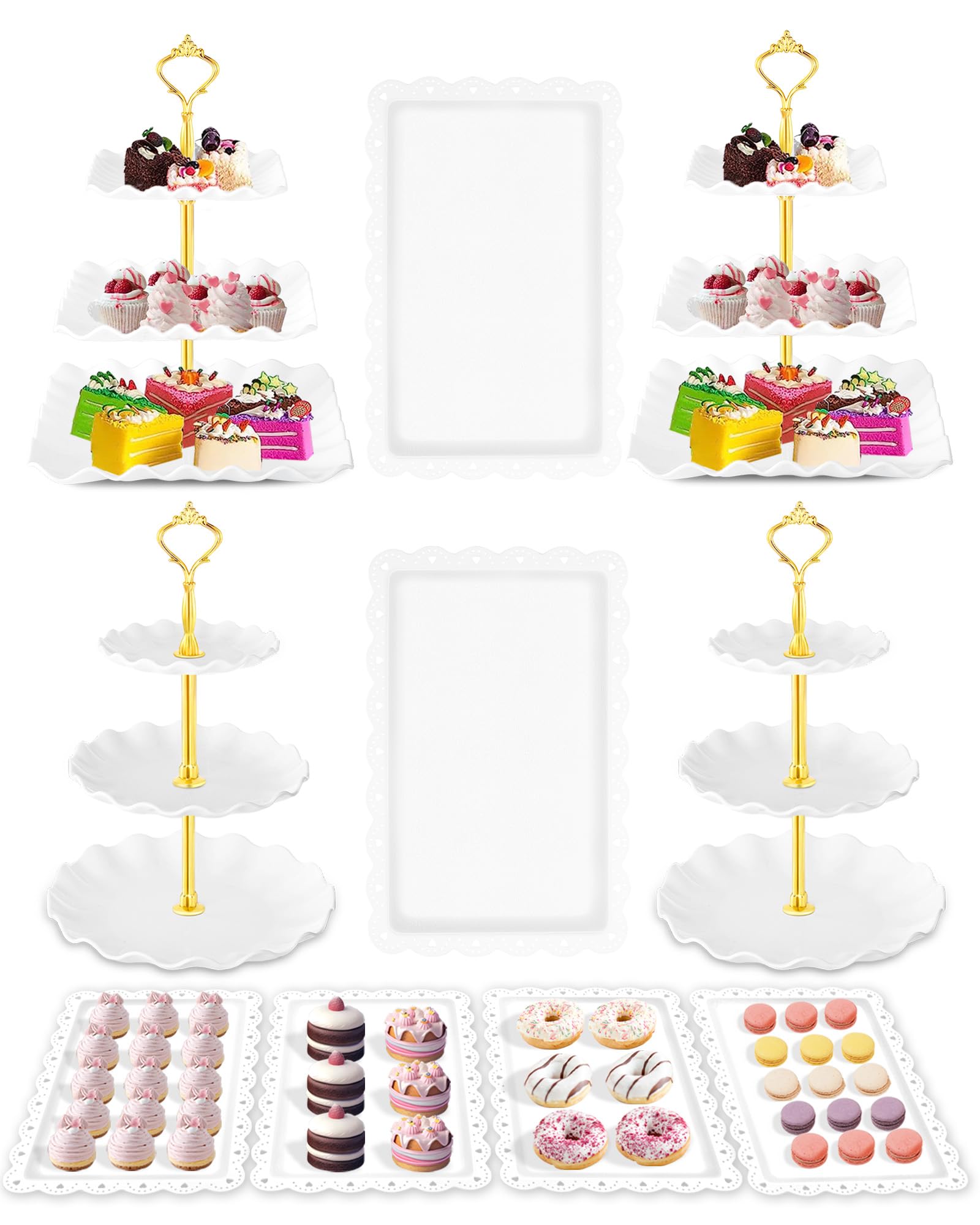 Hoedia porta-tartas torre de 3 niveles para exhibir cupcakes con estilo.