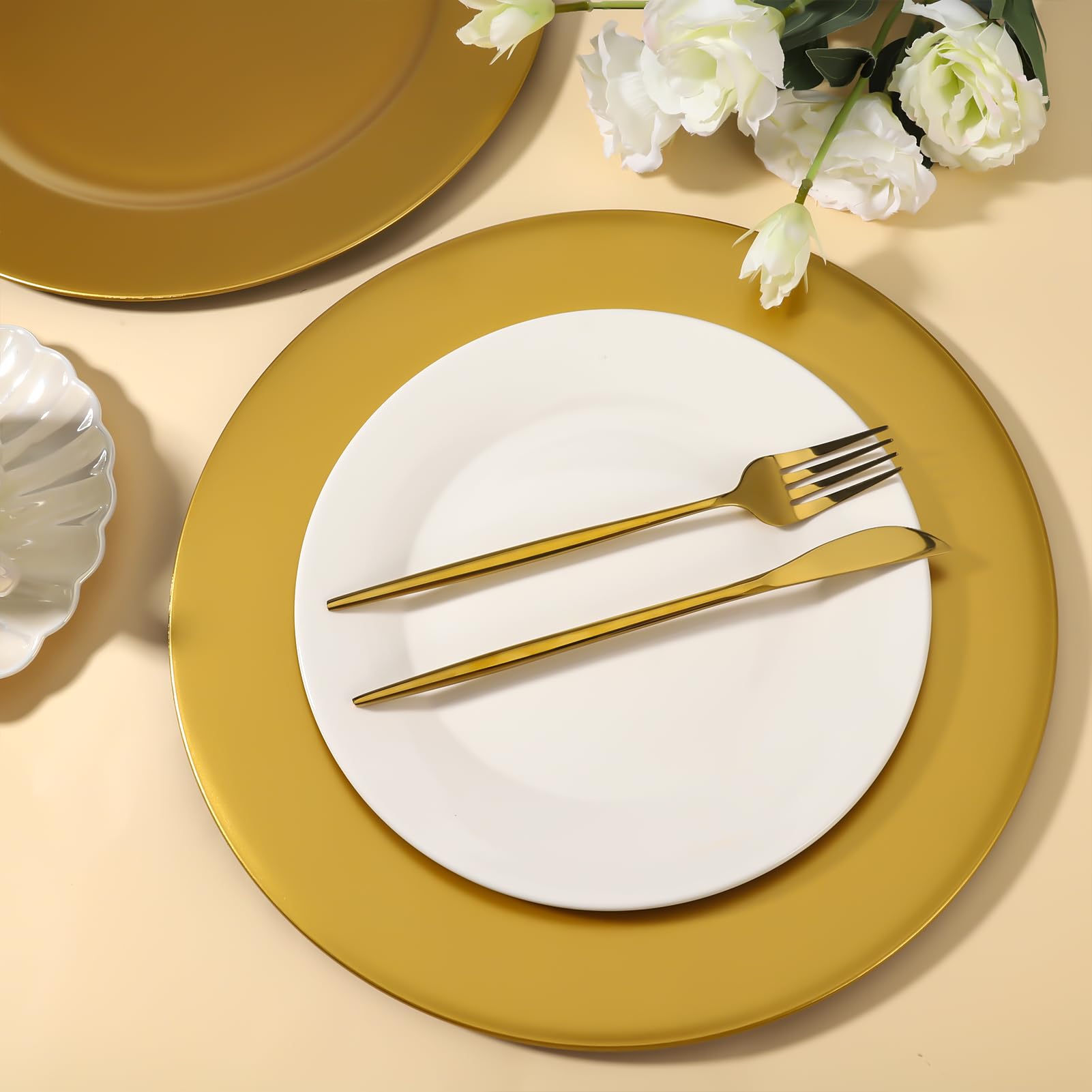Hoemwarm cargadores dorados para mesa: excelente opcion para crear ambiente festivo