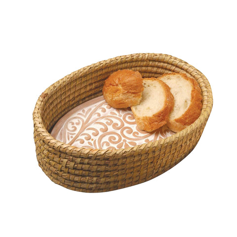 HofArtisan canasta calentadora de pan con piedra para mantener pan tibio.