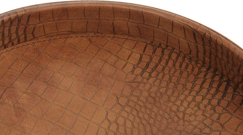 Bandeja para cosméticos y joyas, cuero croco, HofferRuffer, alternativa elegante para escritorio.