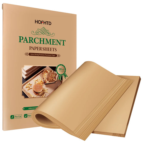 Papel pergamino precortado HOFHTD 9x13 para hornear cómodo y rápido.