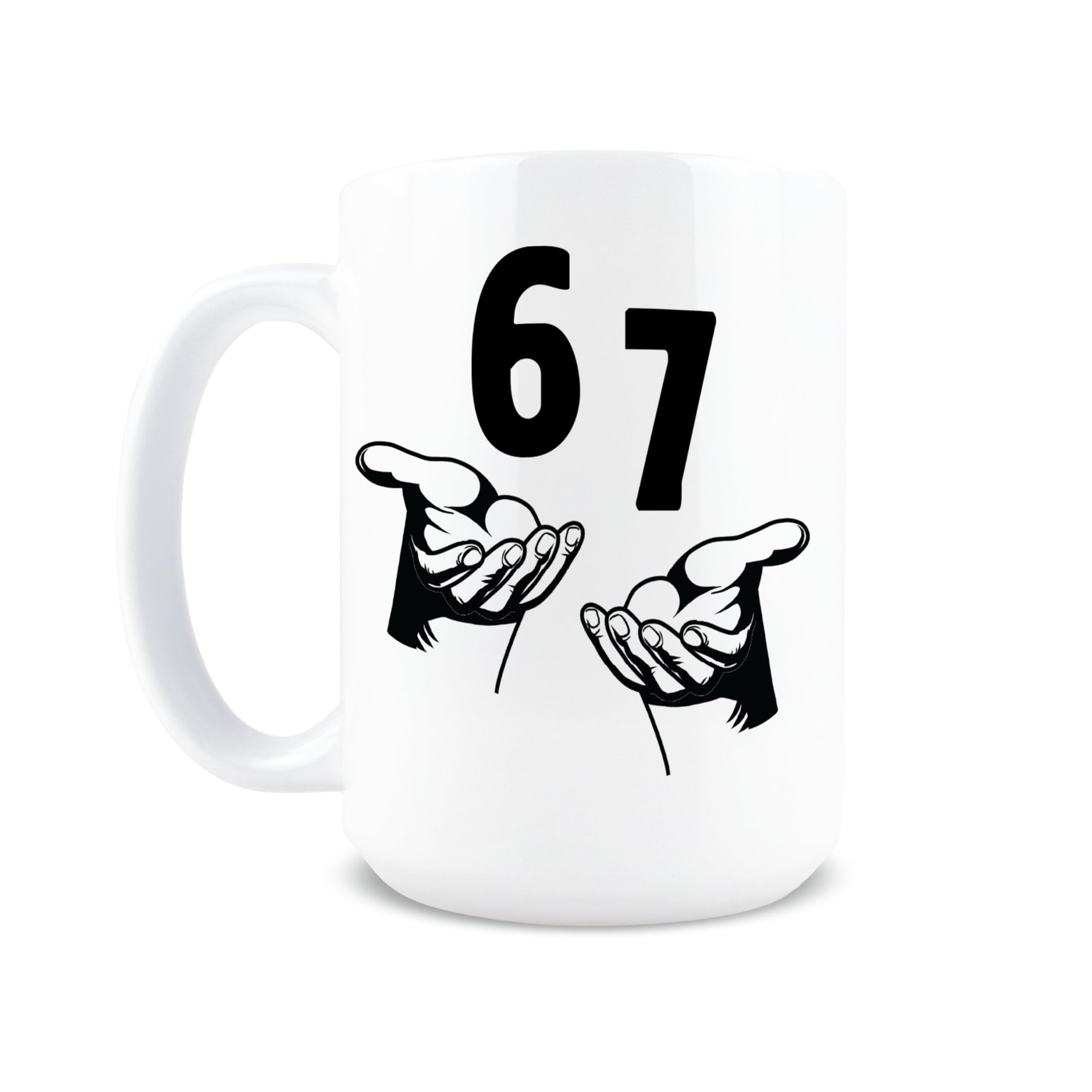 Taza Hogg 67 Meme, vista frontal, ideal para empezar el día con humor.