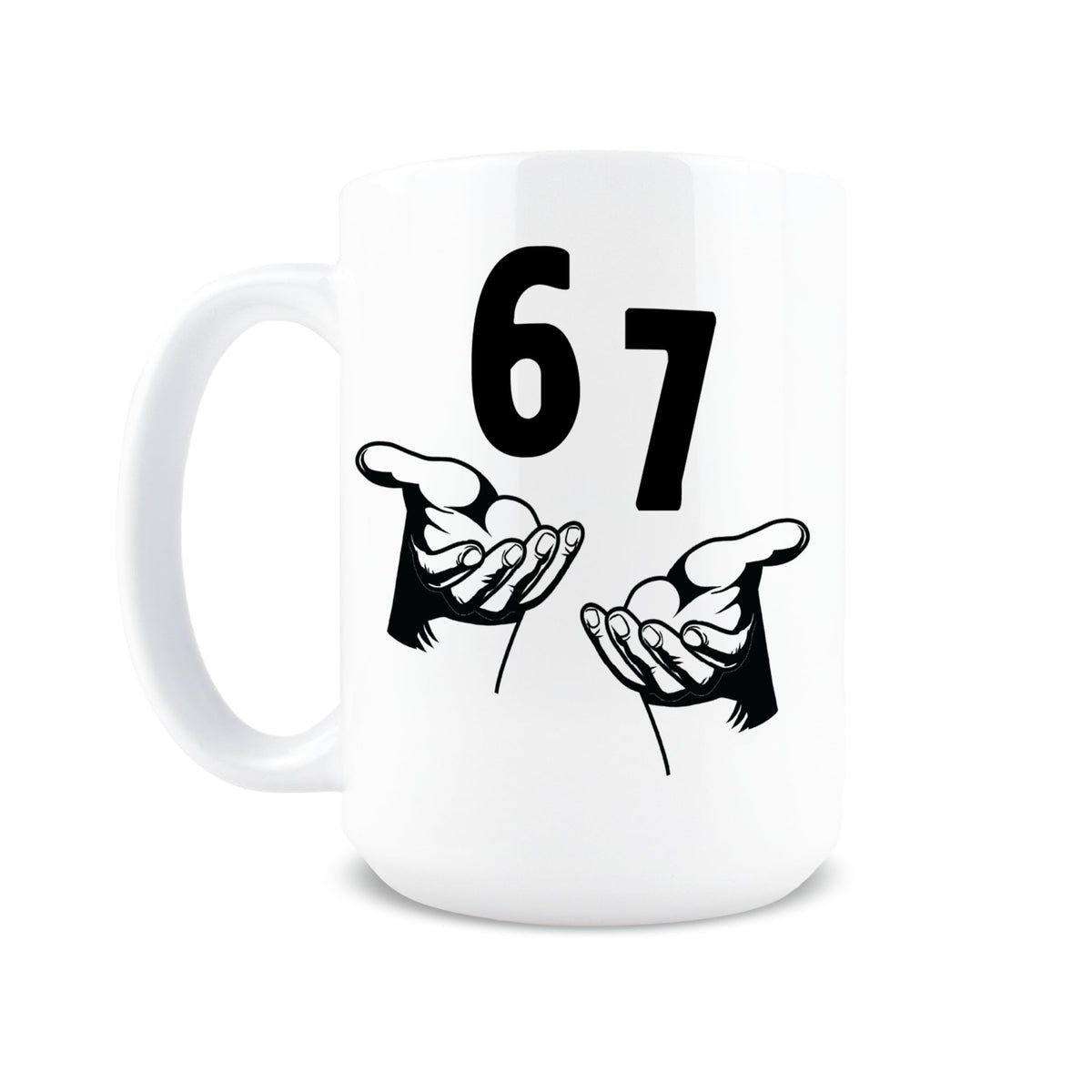 Taza Hogg 67 Meme, vista frontal, ideal para empezar el día con humor.