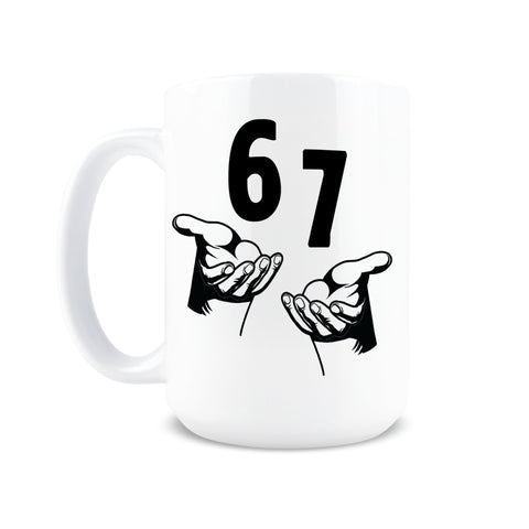 Taza Hogg 67 Meme, vista frontal, ideal para empezar el día con humor.