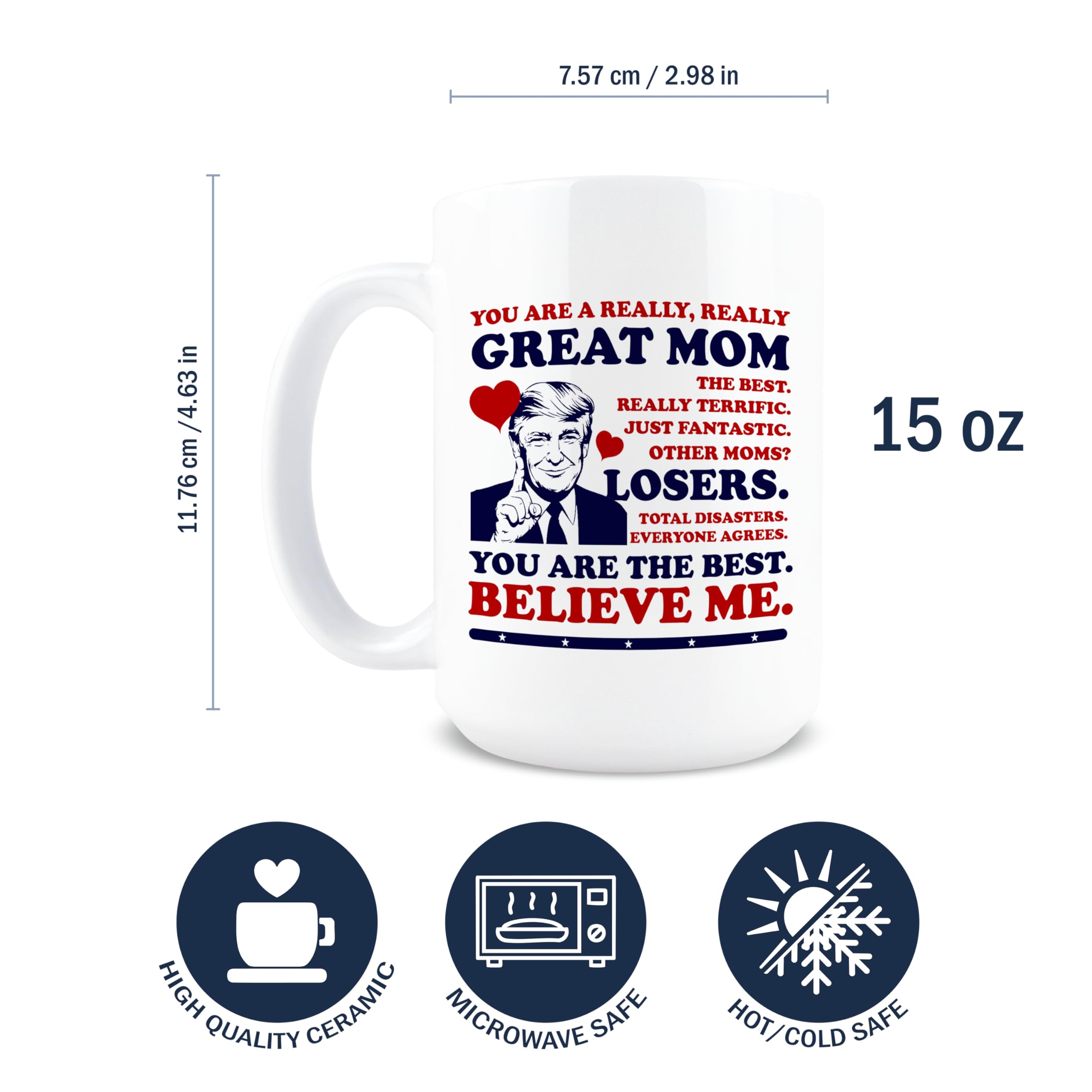 Taza Hogg Mejor Mamá 15oz dorso, recordatorio diario de cariño para mamá