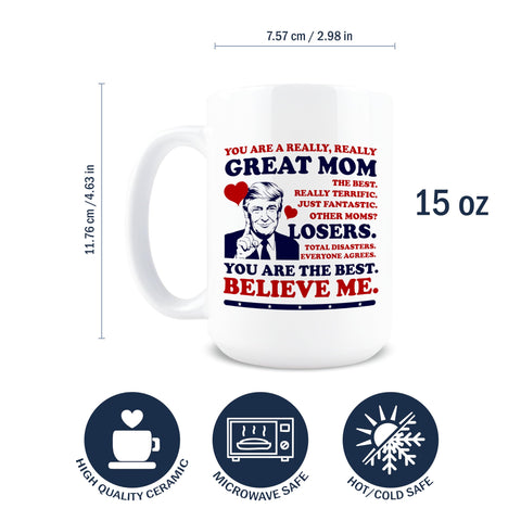Taza Hogg Mejor Mamá 15oz dorso, recordatorio diario de cariño para mamá