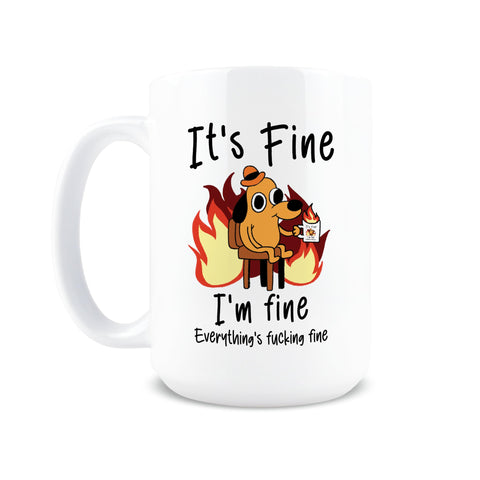 Taza HOGG con mensaje humorístico para la oficina, ideal para relajarte.