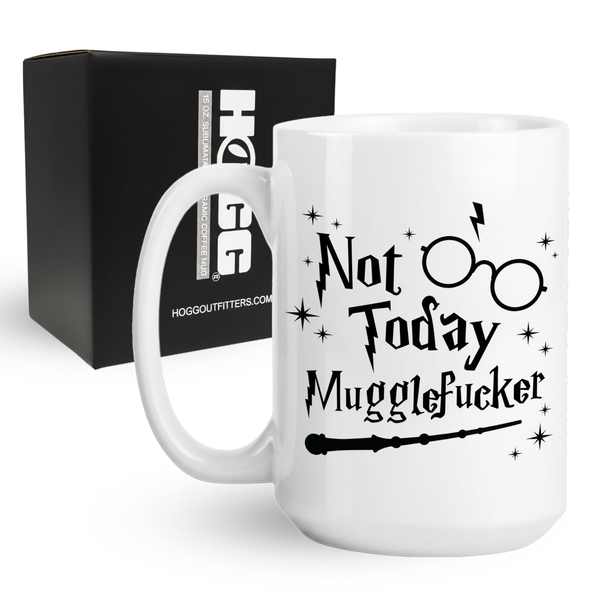 Taza Hogg nohoybrujo 15oz lista para empezar el día con humor