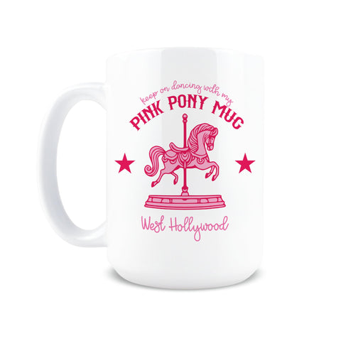 Taza Hogg Poni Rosado de 15 oz, ideal para café diario.