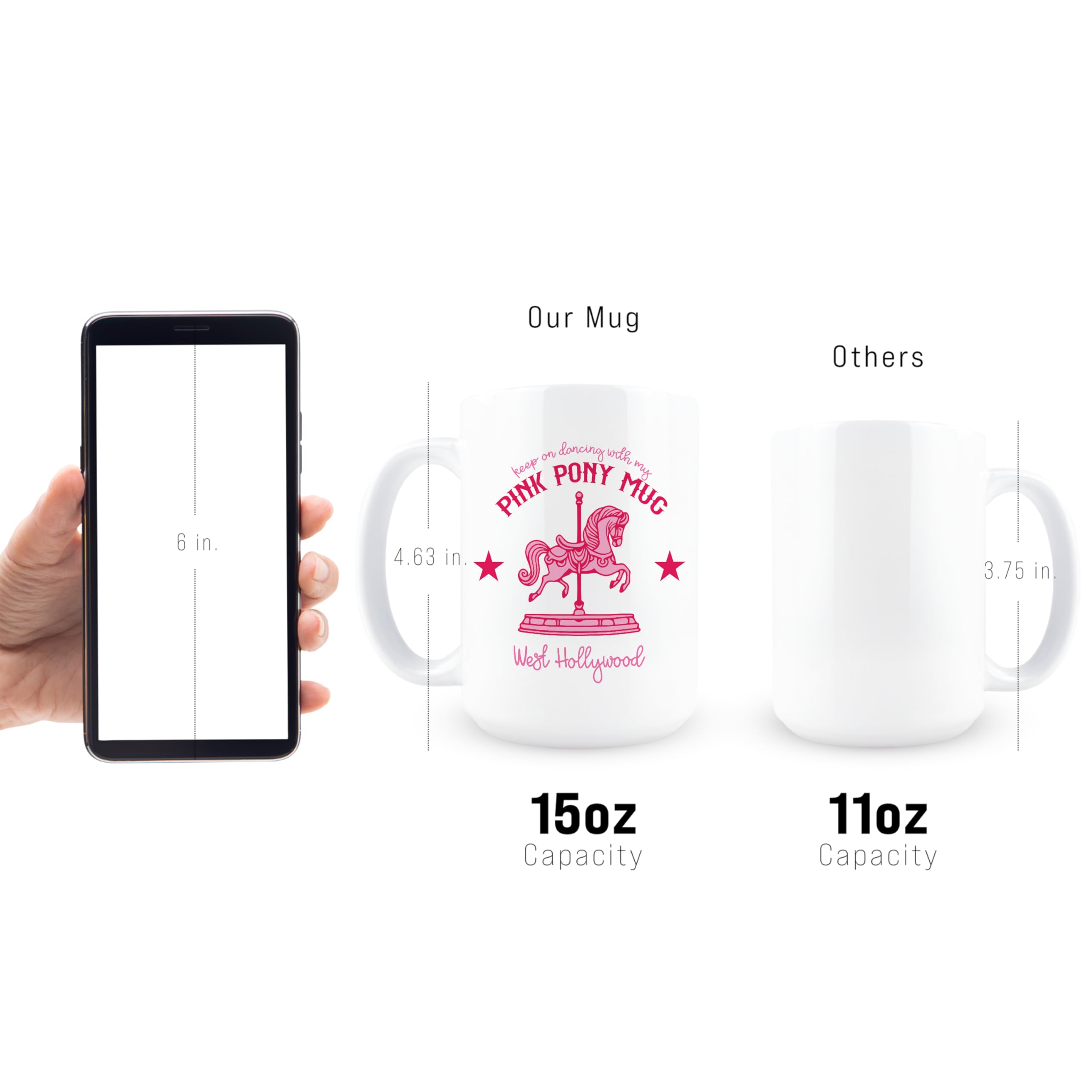 Taza Hogg Poni Rosado sin condensación, evita empañar la mesa.