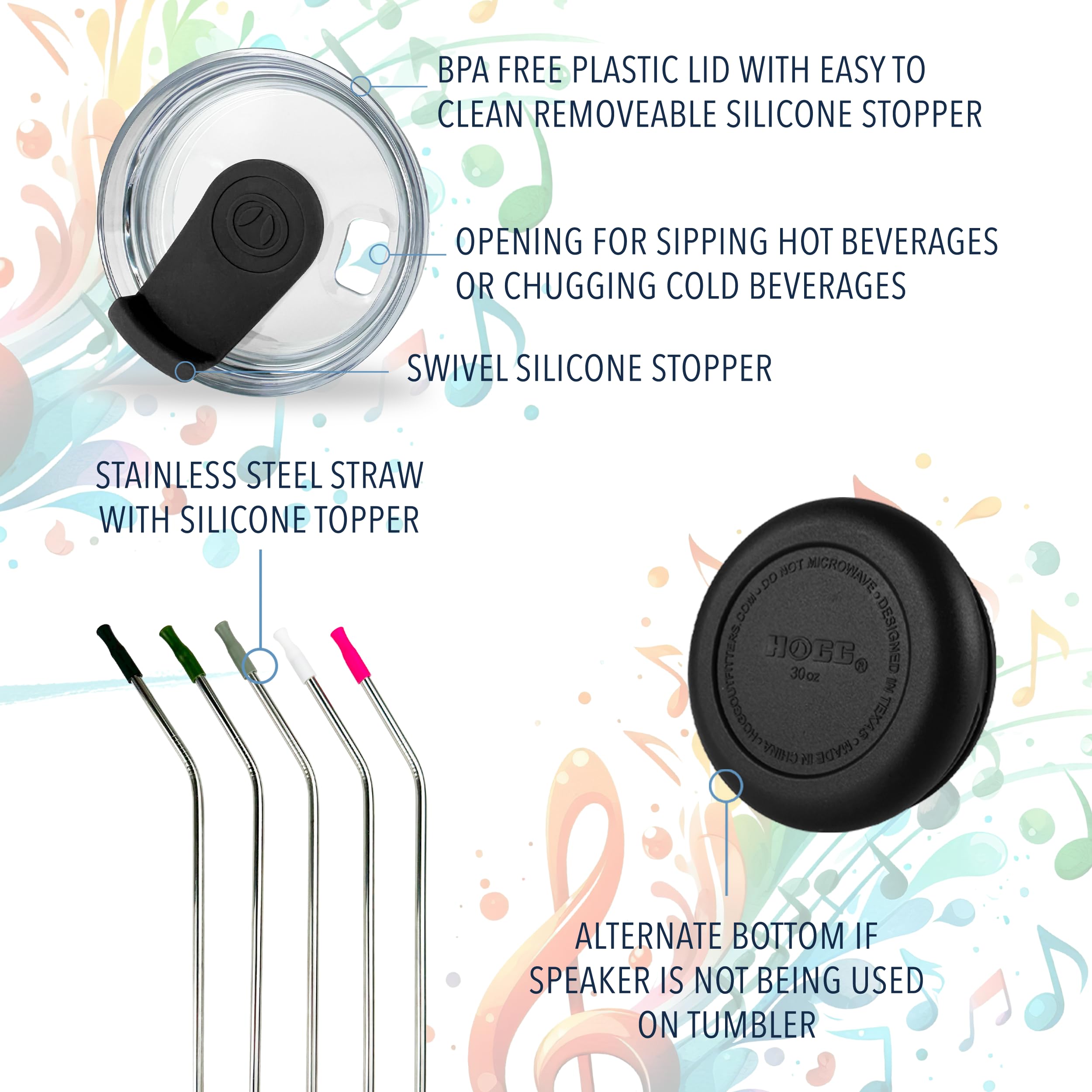 Hogg Tumbler incluye cable USB para recargar el altavoz y la tapa.