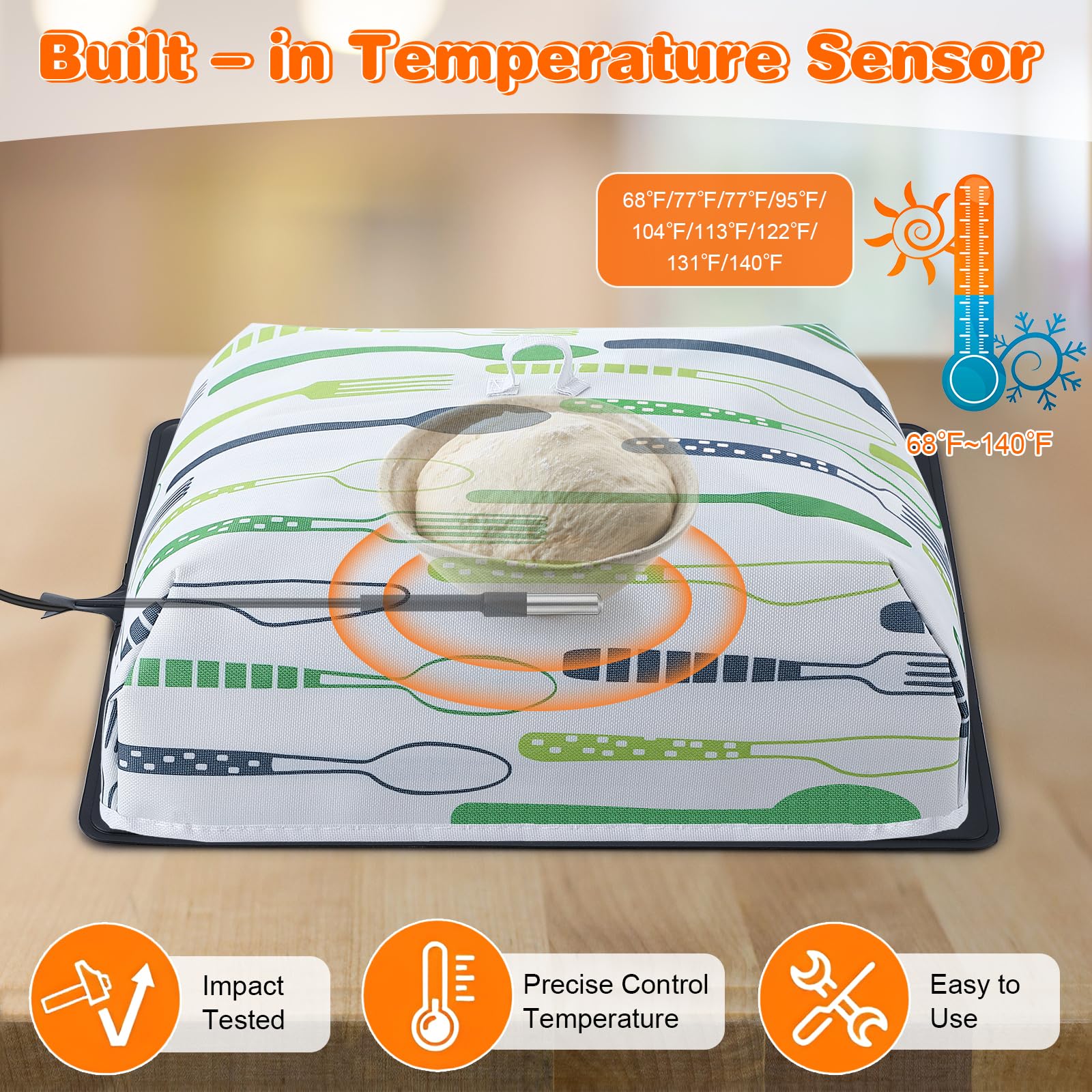 Hohean termostato digital preciso para temperaturas de 59 a 140°F.