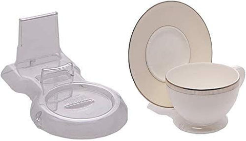 Soporte acrílico apilable HOHIYA para organizar tazas y platillos.